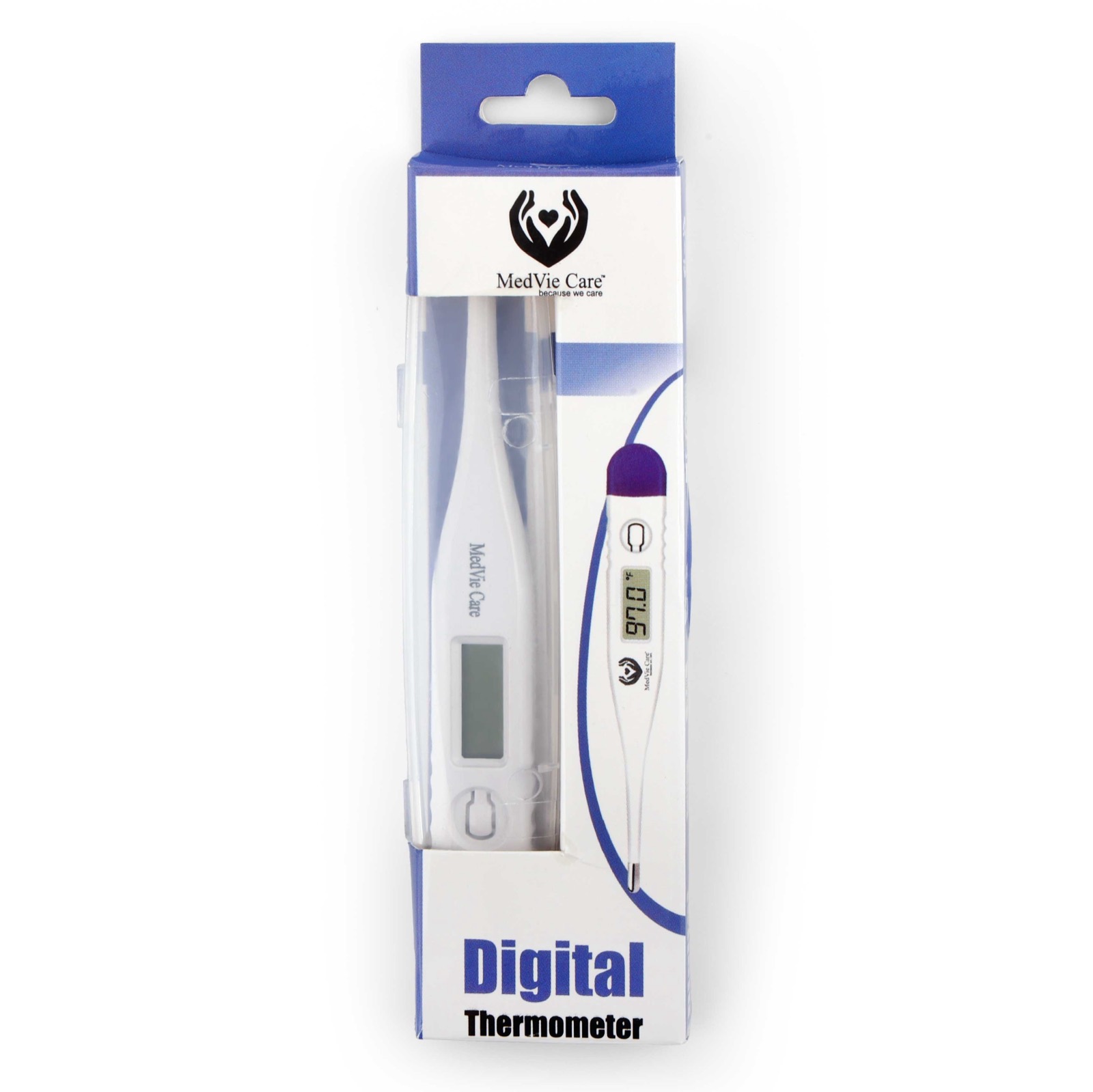 MedVie Care digital thermometer in retail packaging
