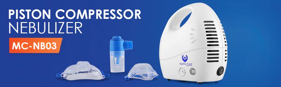 MedVie Care MC-NB03 piston compressor nebulizer with masks and medicine chamber