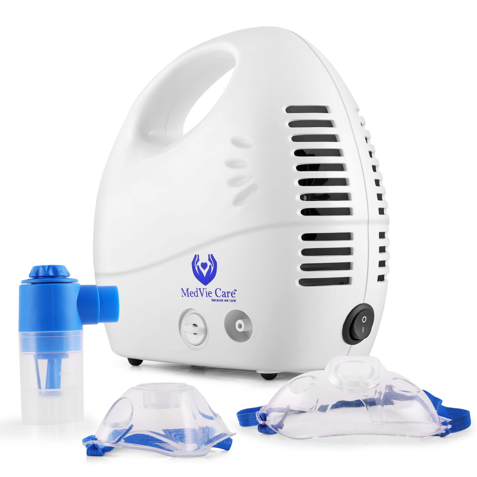 MedVie Care MC-NB03 compressor nebulizer with medicine chamber, adult mask and child mask