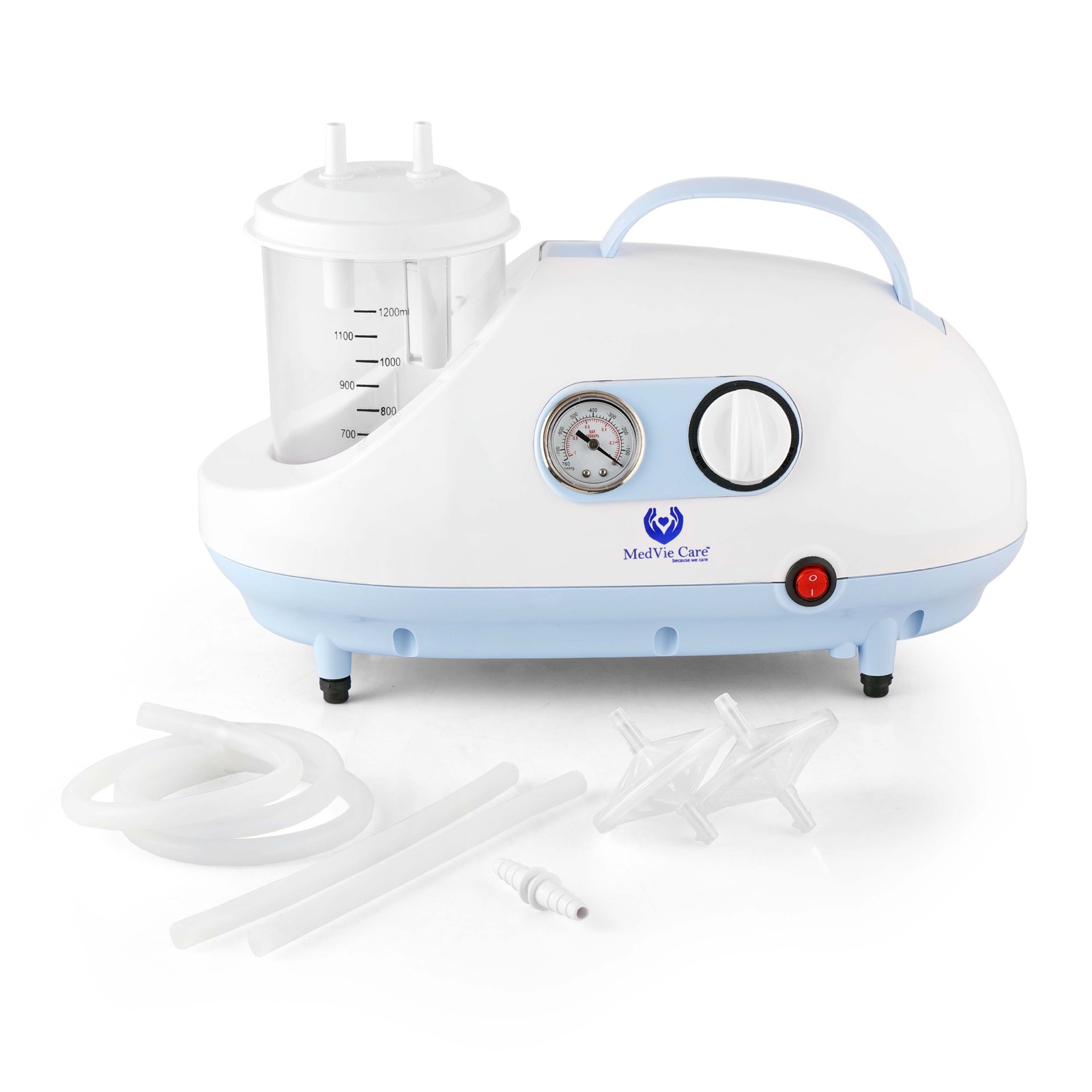 Portable suction machine side view